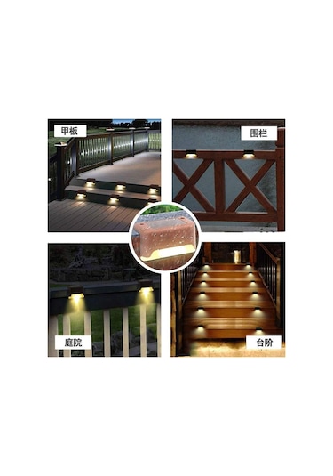 Mufunye Şeffaf Kapak Güneş Enerjili Gece Lambası Korkuluk Çit Lambası Açık Bahçe Merdiven Merdiven Diğer