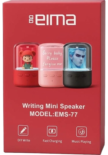 Eıma Ems-77 Led Mesaj Yazılabilir Bluetooth Mini Hoparlör Writing Mini Speaker