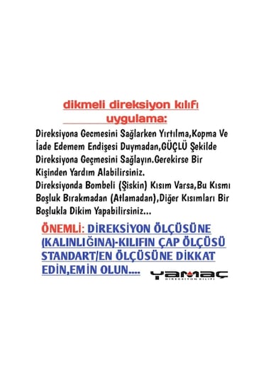 Direksiyon Kılıfı Deri Dikişli Yumuşak Kokusuz Dikmeli Düz - Siyah