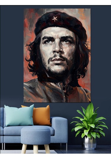 Che Guevara Klasik Devrimci Portresi Dekoratif Kanvas - Mdf Ahşap Tablo