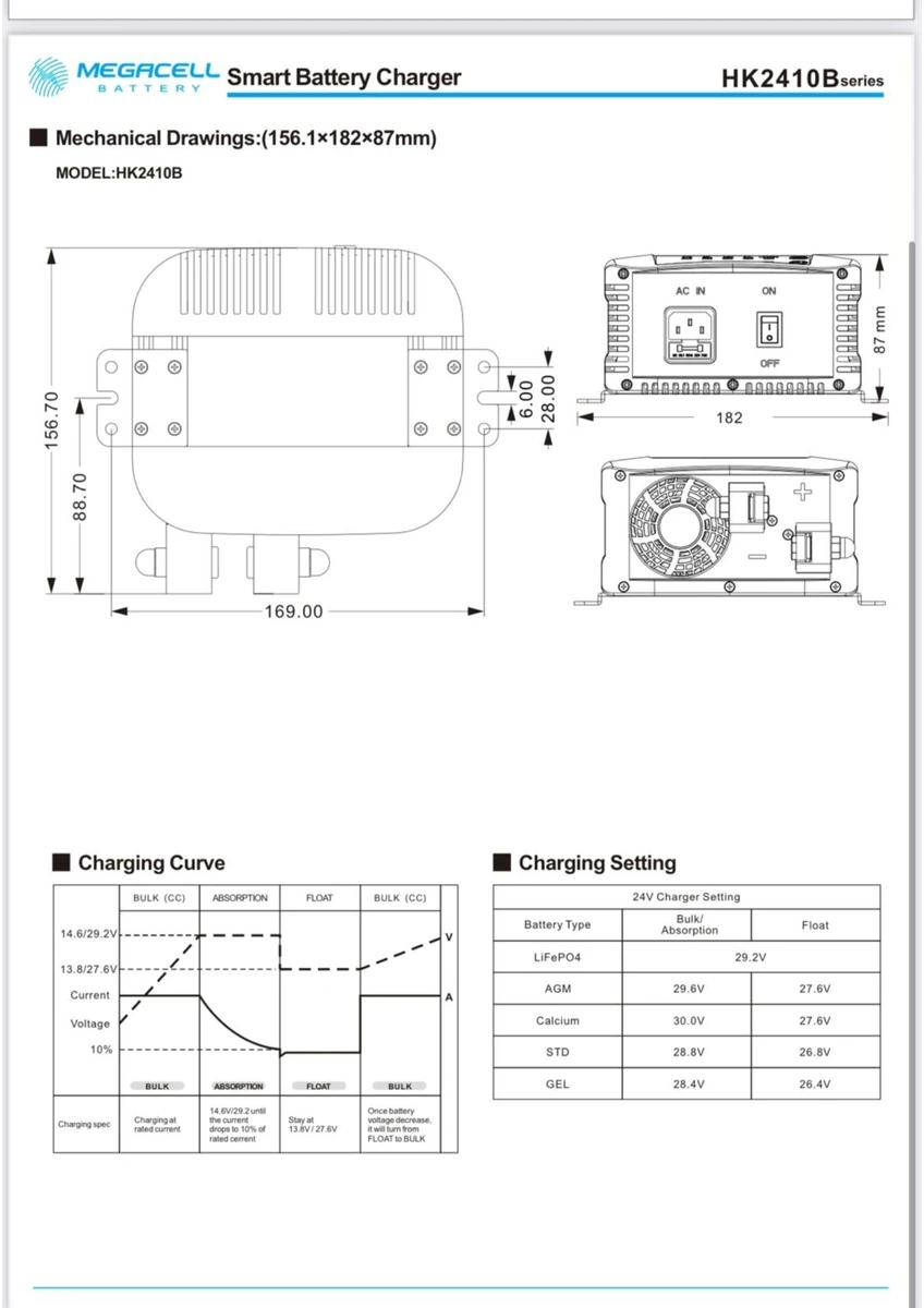 Megacell 24v 10 Ah Akıllı Lifepo4 Şarj Cihazı
