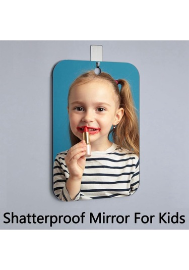 Teltree Portatif Duş Aynası Saçma Önleyici Banyo Yüz Aynası Erkek Tıraş Aynası El Tutan Cam Ayna 20x25 Cm Gümüş