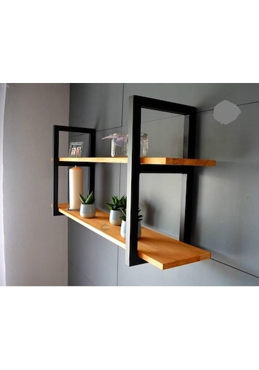 Umutpark Metal Ahşap Duvar Raf.