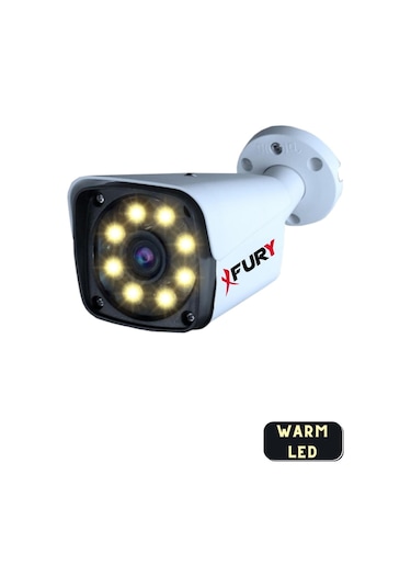 Fury 2 Kameralı 5MP Lens 1080P 2MP Color Görüntü 8 Warm Led Gece Görüş Full HD Güvenlik Kamera Sistemi 320
