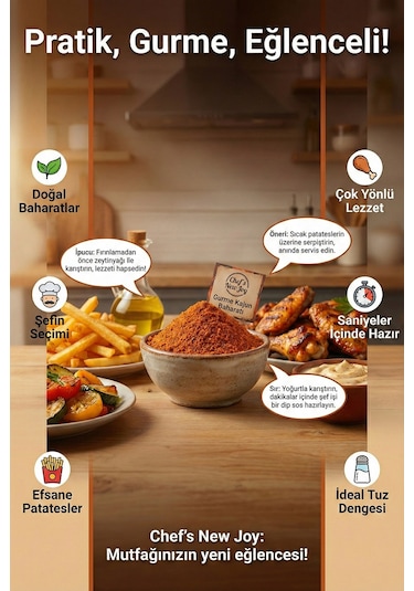 Chefs New Joy Kajun Baharatı Cajun Spice 1 KG