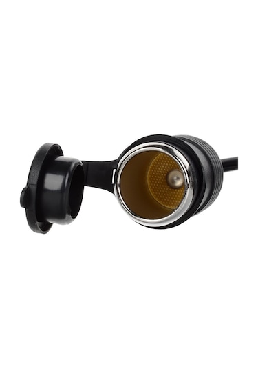 Wezone 12v 6a 2 Metre Kablolu Sigara Çıkarıcı Soketi, Siyah 20 Awg Güç Uzantı Kablosu