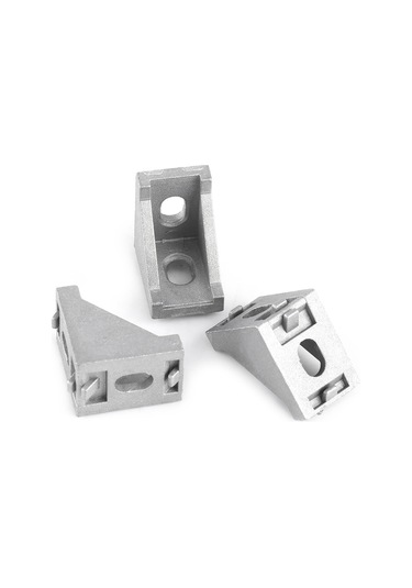 Vkemall Alüminyum Köşe Braketi 28x28x20mm, 10 Adet, Ahşap/metal Birleşimleri Güçlendirici, 10x6.5mm Oval Delikli Diğer