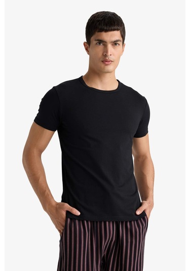 Defacto Slim Fit Dar Kesim Bisiklet Yaka Üst L4885az25aubk27 Siyah