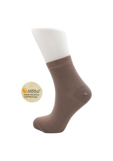 Modal Kadın Yarım Konç Çok Renkli Dikişsiz Düz Çorap 6'lı Paket Çok Renkli
