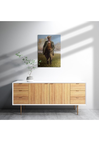 Cakasepetim Mustafa Kemal Atatürk Buğday Tarlasında Görsel Ahşap Mdf Tablo