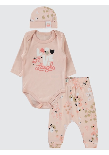 Civil Baby Kız Bebek 3'lü Takım 6-18 Ay Pudra Pudra