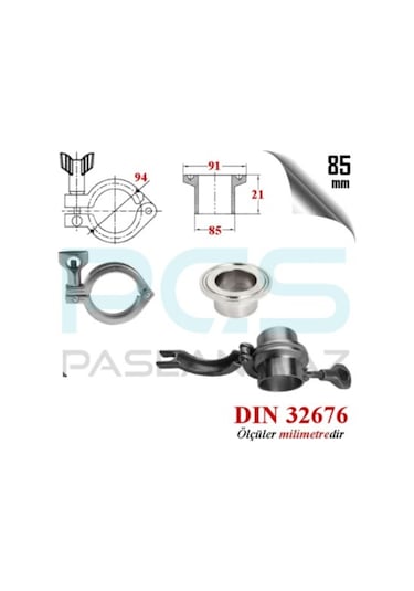 Paslanmaz Çelik Ferrule Set Klemp Kelepçe 85 Mm