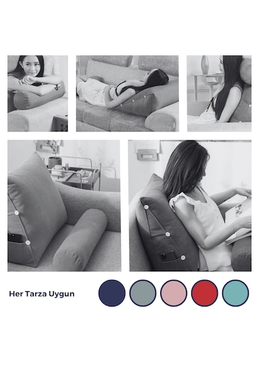 Xpermate Yükseklik Ayarlı Tv Yastığı Bel Destek Yastığı Kırmızı