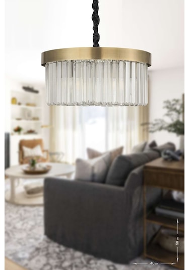 Desina 40 Lık Kristal Taşlı Avize - Eskitme Kaplama Eskitme Kaplama