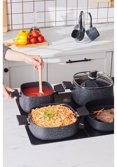 Karaca  Biogranit Sando 14 Parça Çeyiz Seti Siyah