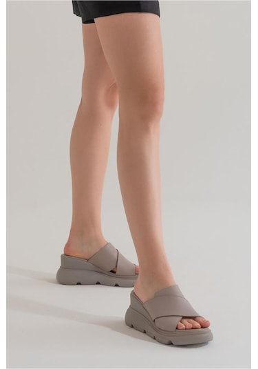 Zeyn Shoes 7673 Gri Kadın Terlik 001