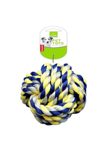 Nunbell Orta Büyük Irk İçin Düğümlü Diş Ipi Top Köpek Oyuncağı 8 CM