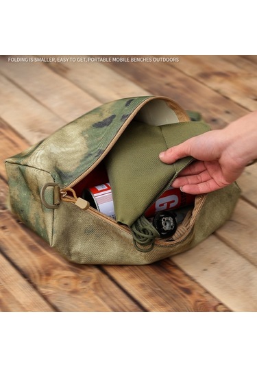 Açık Kamp Su Geçirmez Tuval Taşınabilir Üçgen Dışkı Bezi Yeşil