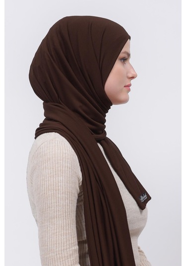 Penye Şal Düz Acı Kahve Tesettür