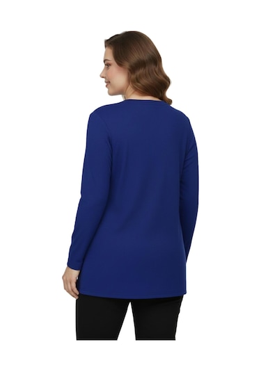 Nazal Kadın Önü Nakışlı Bluz Bgl-st05089 İndigo