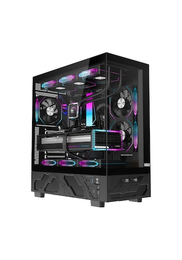 Dragos Basalt Pro V2 Siyah Temperature 6x Argb Fan 600w 80+ Matx Bilgisayar Kasası