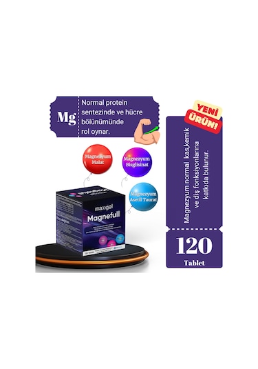Maxigal Magnefull Magnezyum Vitamin 120 Tablet