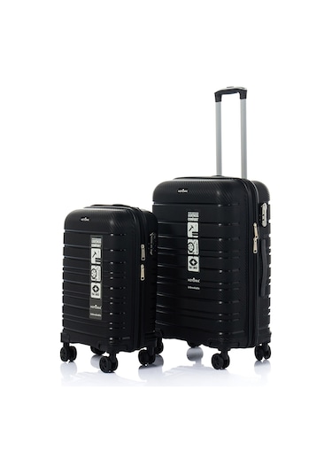Hotowa Gold Pp Valiz 8010 Siyah Tsa Kilitli İkili Set Siyah