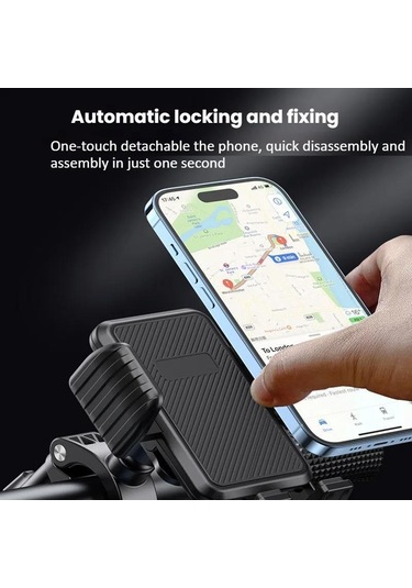 Bisiklet Motosiklet Şok Emme Cep Telefonu Tutucu Yerçekimi Navigasyon Dağı Siyah Siyah