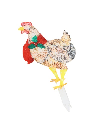 Geeroyoo Plastik Noel Tavuk Işıklı Dekorasyon, Su Geçirmez Bahçe Çimenlik Zemin Aydınlatması, Yeniden Kullanılabilir Bahçe Sanatı Dekoru Pil Dahil Değil Diğer