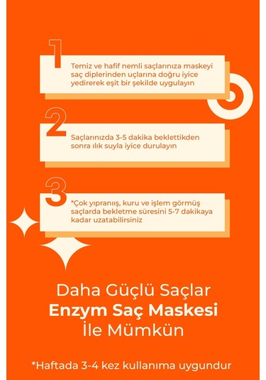 Enzym Cosmetics Kuru Yıpranmış ve İşlem Görmüş Saçlar için Bakım Maskesi 250 ML