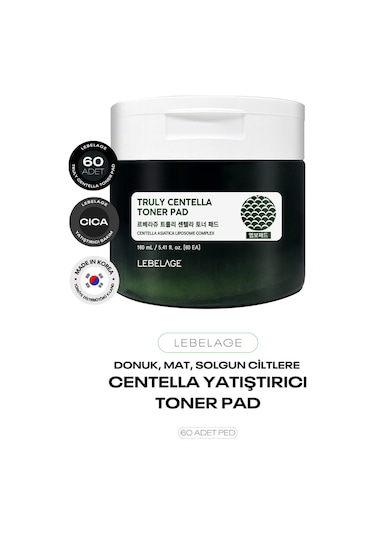 Hassas Ciltler İçin Centella Tonikli Ped Truly Centella Toner Pad 60 Adet