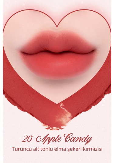 Dasique Kalp Tasarımlı Yoğun Pigmentli Köpük Yapılı Kadife Bitiş Sunan Ruj Souffle Color Pot 20 Apple Candy 20 Apple Candy