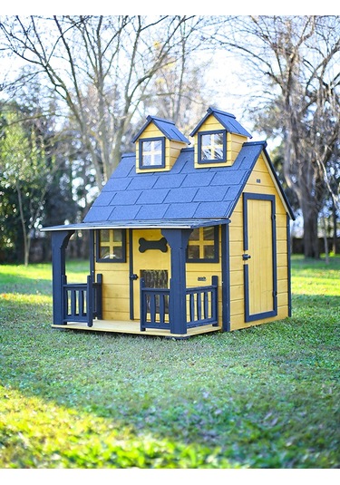 Mandu Ultra Lüks Ahşap Köpek Kulübesi Evi Gold Edition