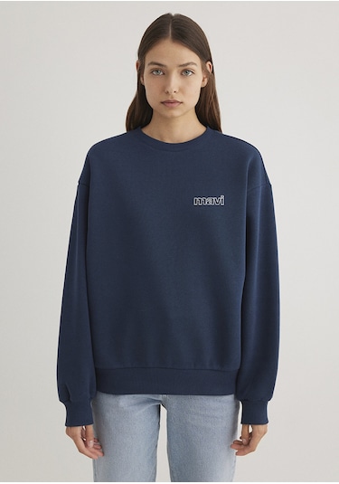 Mavi - Mavi Logo Baskılı Lacivert Sweatshirt 1611656-82454
