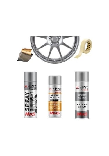 Mxs Jant Boyası / Boyama Seti Akrilik 500Ml Set-Jant Gri