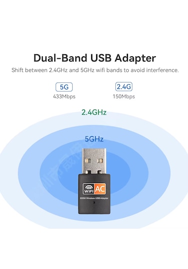 600 Mbps Usb Wifi Adaptörü Kablosuz İnternet Güçlendirici Tak Çalıştır Mini Dongle