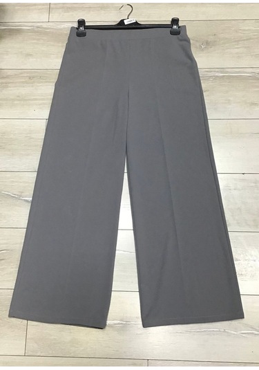 Scuba Beli Lastikli Bedenli Büyük Beden Bol Paça Panolont-inci Gri