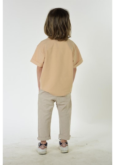 Luess Erkek Çocuk Somon Cepli Robalı Tshirt-somon Somon