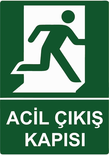 Acil Çıkış Kapısı İsg Uyarı Levhası Pvc A3 30x42 Cm