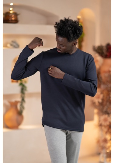 Paul Martin Modal Esnek Kumaş Regular Fit Mevsimlik Sweatshirt Lacivert