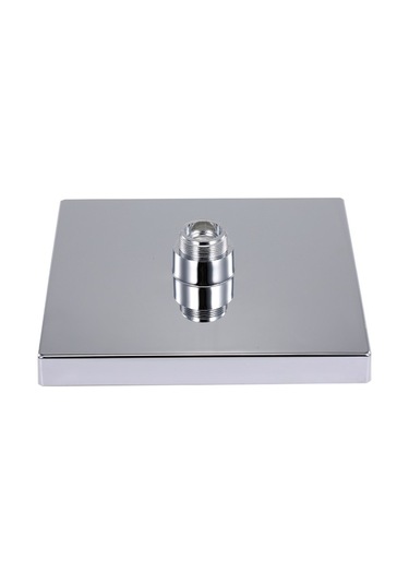 Pazly Led Yağmur Duş Başlığı Kare Otomatik Rgb Renk Değiştiren Sıcaklık Sensörlü Banyo Duşu Gümüş