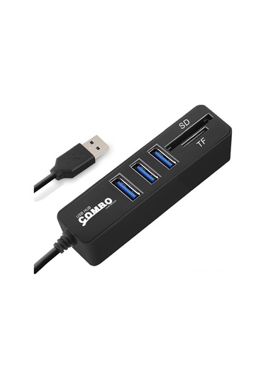 Springsun Usb 2.0 5 Port Hub İle Sd/tf Kart Okuyucu Kombinasyonu, 480 Mbps Hızlı Veri Transferi, Plug & Play, Taşınabilir Siyah Abs Hub