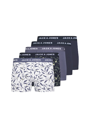 Erkek Desenli Beli Lastikli 5'li Boxer Paketi - Harvey - 12263924 Night Sky