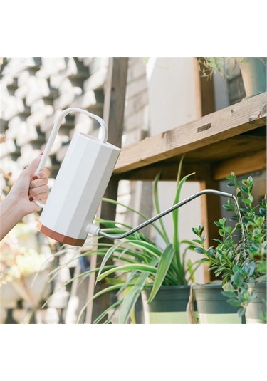 Pazly Plastik Bahçe Sulama Karesi, Uzun Eğimli Ağızlı, Hafif Ve Leak-proof, İç Ve Dış Bahçe Bitkileri İçin, Kuzey Avrupa Stili Beyaz