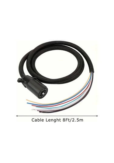 Xuweiwei Clelo Heavy Duty 7 Way Rv Standard Trailer Plug 8ft Pvc Kablo Rvs Çim Biçme Makineleri Römorklar