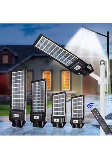 400w Çift Yüzey Şarjlı Güneş Enerjili Ultra İnce Led Sokak Lambası Su Geçirmez, Sensörlü, Kumandalı 400w