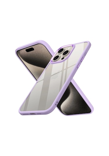 Mepa Apple, Uyumlu iPhone 15 Pro Max Kılıf Power Silikon - Lila Najmaddin standart
