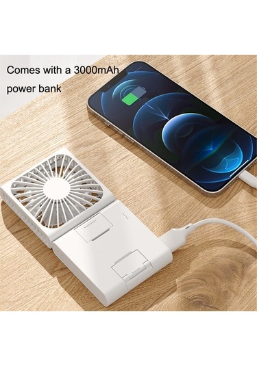 Telefon Tutucu İle Taşınabilir Usb Şarj Edilebilir Soğutma Fanı B2pxdu Mavi