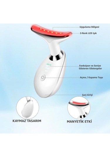 Yüz Ve Boyun Masaj Aleti Ems Cihazı Güzellik Cihazı 3 Programlı Yüz Masaj Aleti Sıkılaştırıcı Masaj Aleti Kırşıklık Giderici Masaj Aleti Isıtmalı Masaj Titreşimli Masaj Aleti Mg102q Çok Renkli