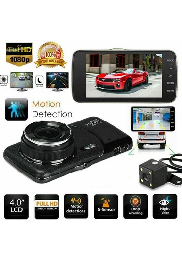 Gajeena Araç Kamerası 1080p Çift Lensli Görüntü Kayıt Ve Park Sensörü Dahil